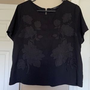 Black Floral Blouse